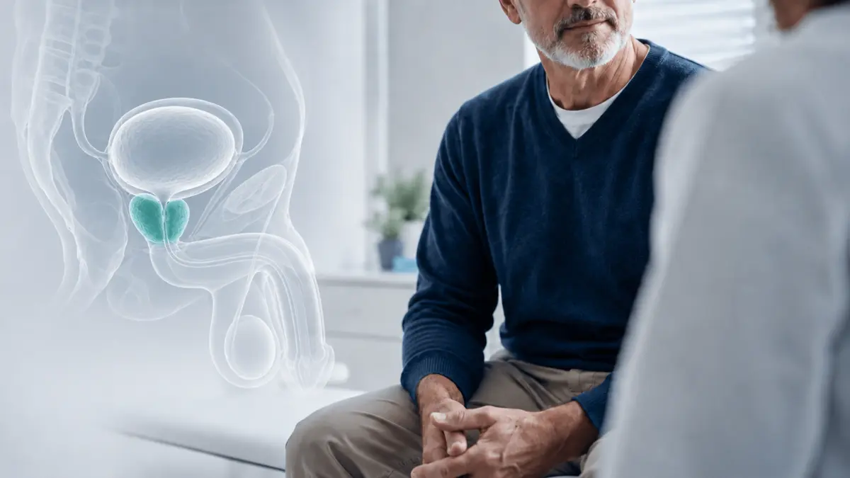 Man discusses PSA and prostate health with doctor